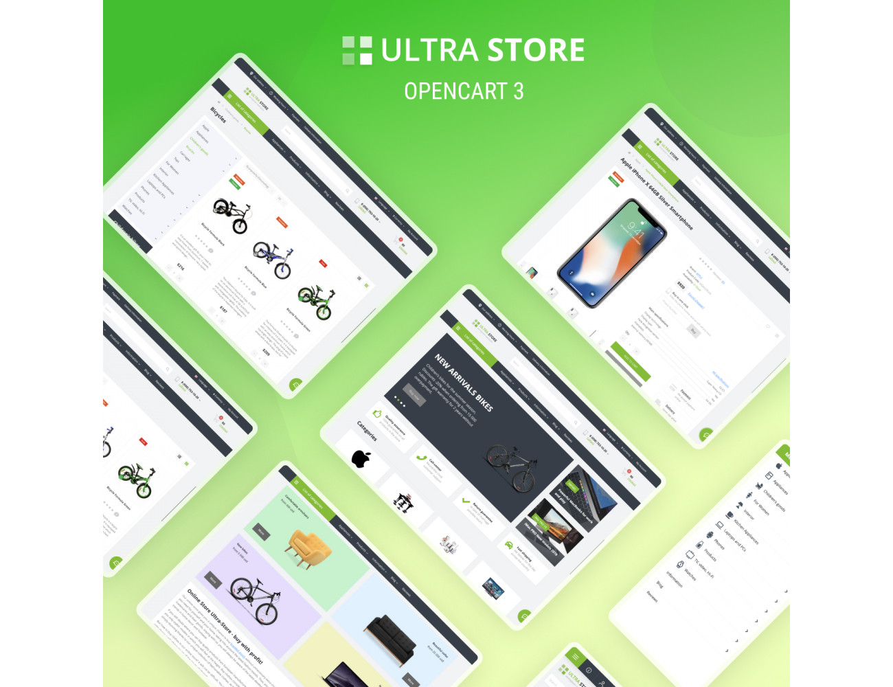UltraStore v 3.2 - адаптивный универсальный шаблон для Опенкарт 3